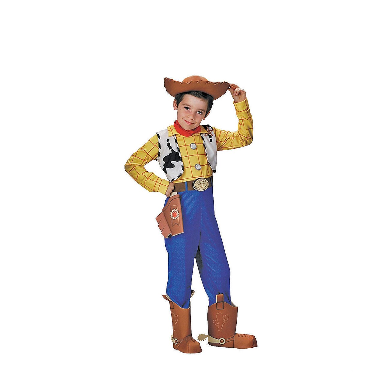 Classic Boy's Woody Costume Toy Story Inspired Jumpsuit with Cowboy Hat and Bandana